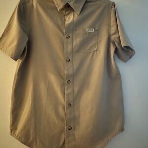 Weatherproof Tan Casual Button Down Shirt vintage
